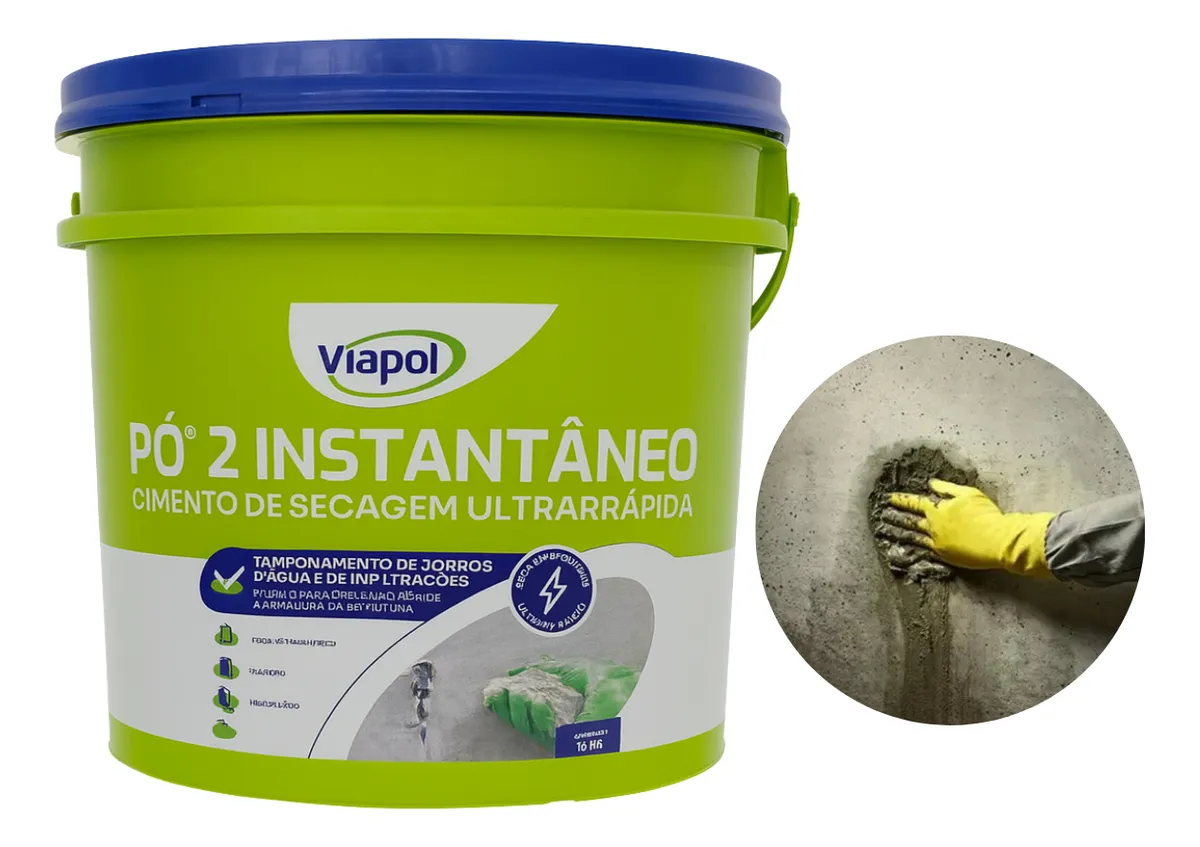 Viapol Pó 2 15kg Cimento Acelerador Tamponamento