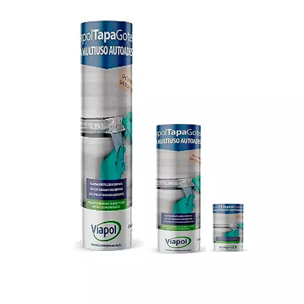 Fita Viapol Tapa Goteira, Aluminizada Impermeabilizante, 94 cm x 10m